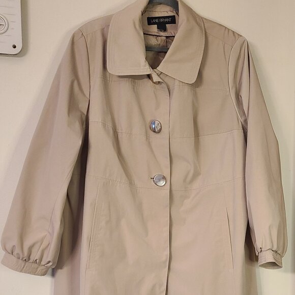Lane Bryant Women's Long Khaki Trench Coat Size 22/24 - Picture 1 of 16